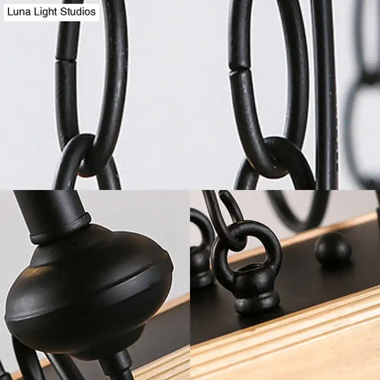 Industrial metal black & gold island pendant – kitchen chandelier