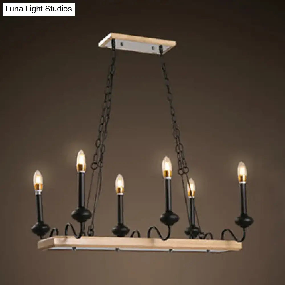 Industrial metal black & gold island pendant – kitchen chandelier