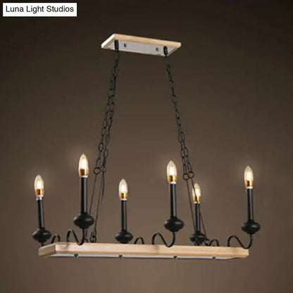 Industrial metal black & gold island pendant – kitchen chandelier