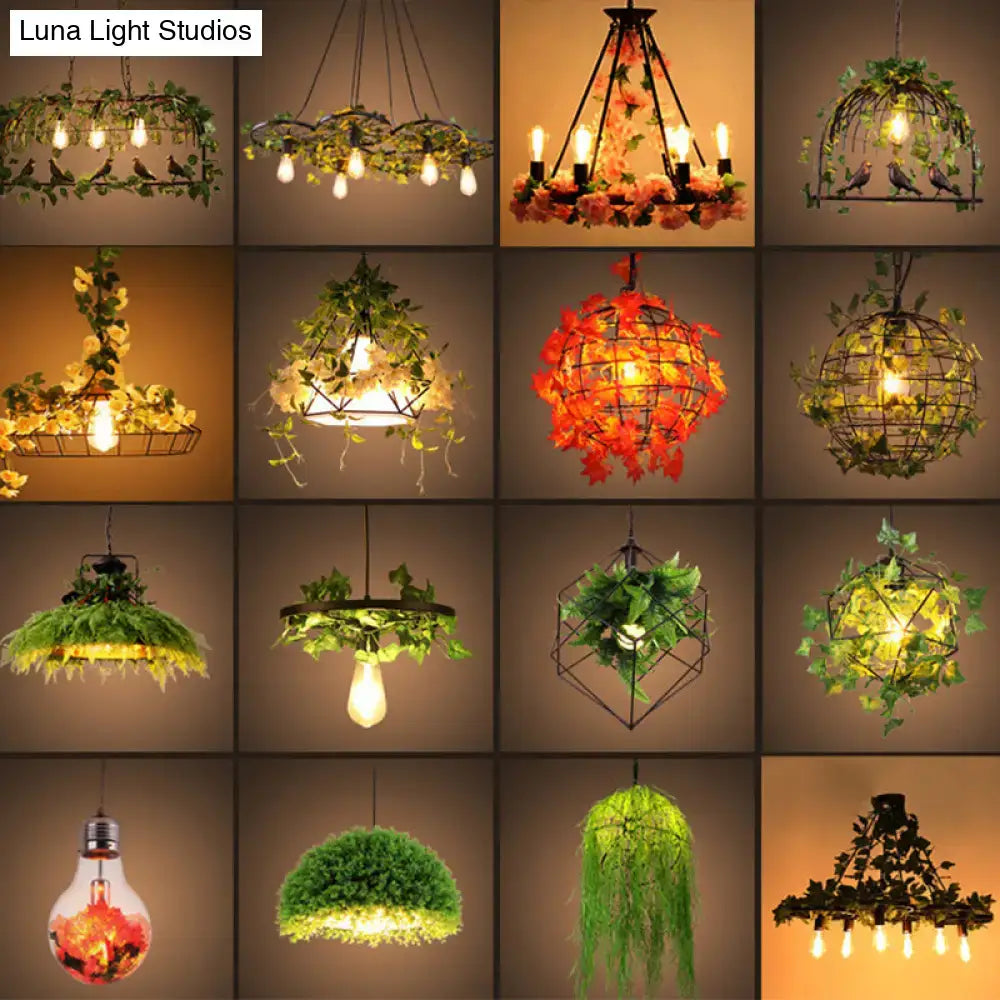 Industrial metal ivy leaf pendant light dining room 110v-240v