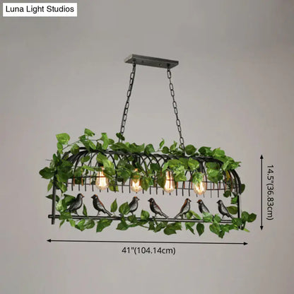 Industrial metal ivy leaf pendant light dining room 110v-240v