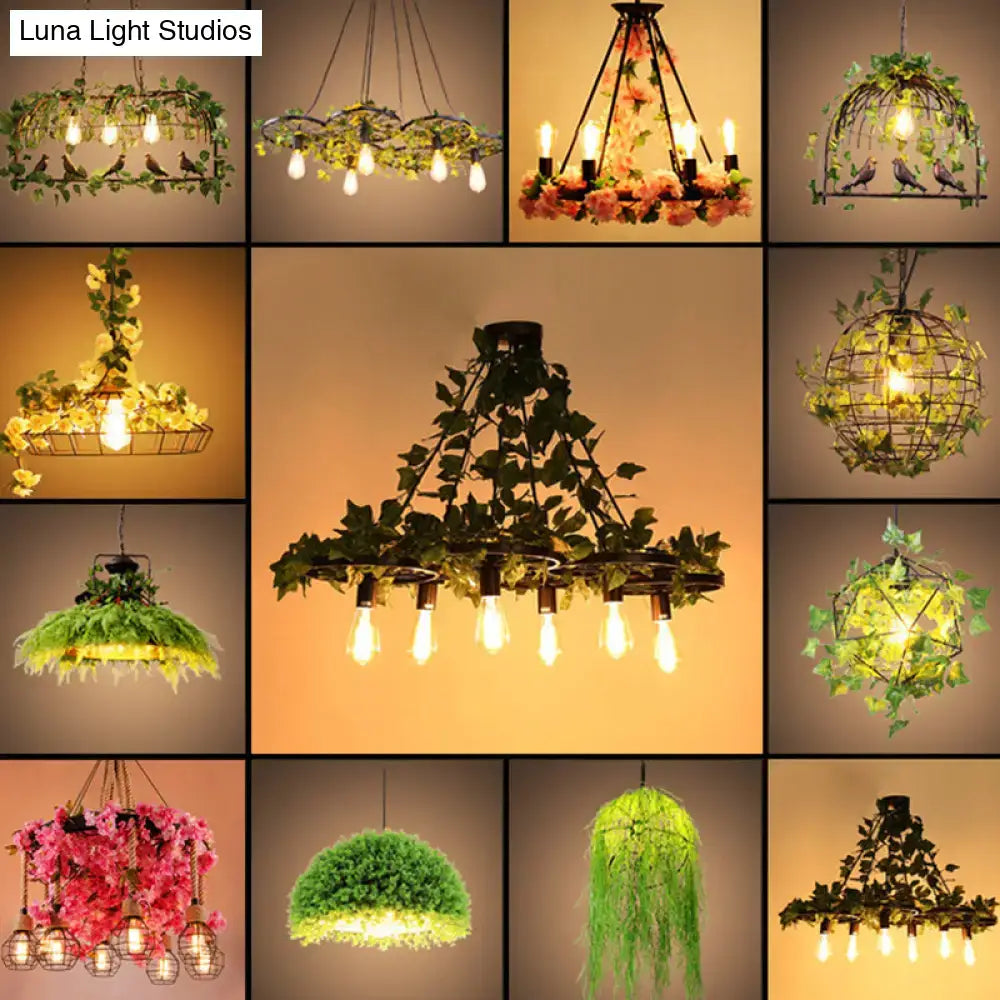 Industrial metal ivy leaf pendant light dining room 110v-240v