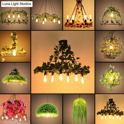 Industrial metal ivy leaf pendant light dining room 110v-240v