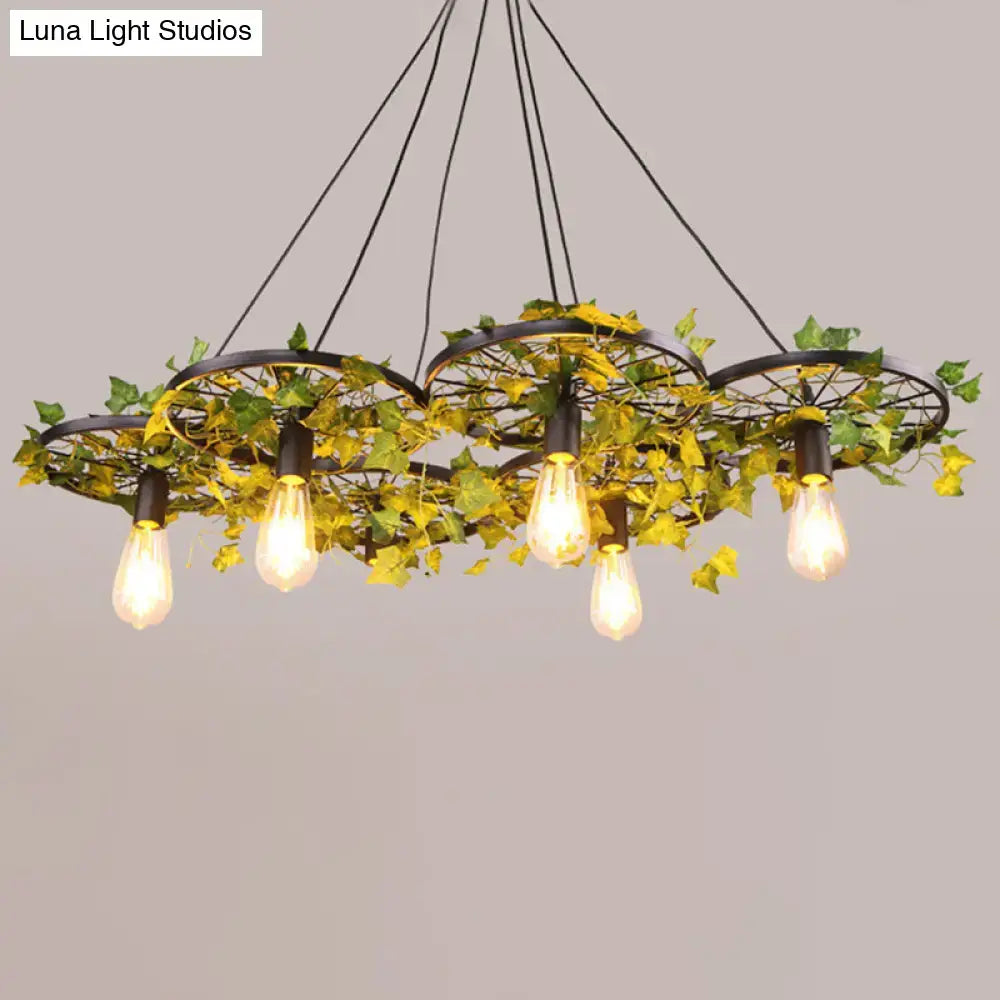 Industrial metal ivy leaf pendant light dining room 110v-240v