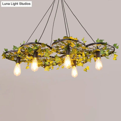Industrial metal ivy leaf pendant light dining room 110v-240v