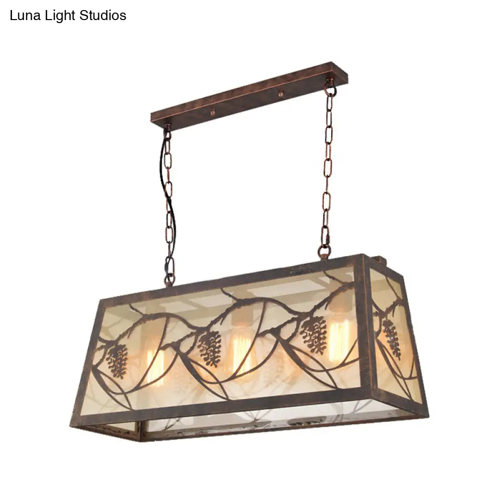 DecorBites™ Industrial Metal Pendant Lighting 3/6-Light Bronze Island Fixture with Fabric Shade