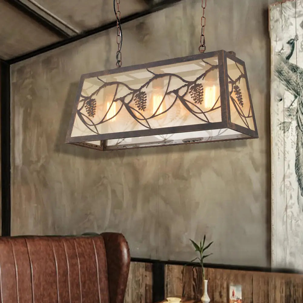 DecorBites™ Industrial Metal Pendant Lighting 3/6-Light Bronze Island Fixture with Fabric Shade