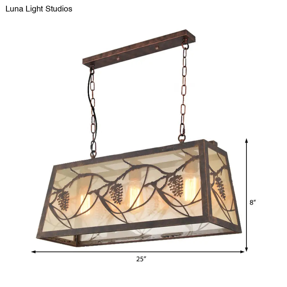 DecorBites™ Industrial Metal Pendant Lighting 3/6-Light Bronze Island Fixture with Fabric Shade