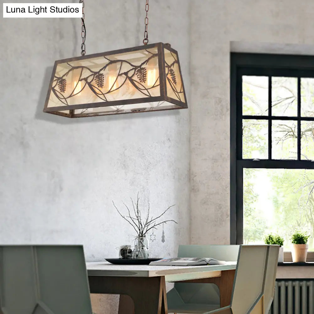 DecorBites™ Industrial Metal Pendant Lighting 3/6-Light Bronze Island Fixture with Fabric Shade