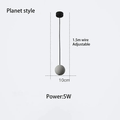 Industrial minimalist concrete and gold pendant lamp kitchen light