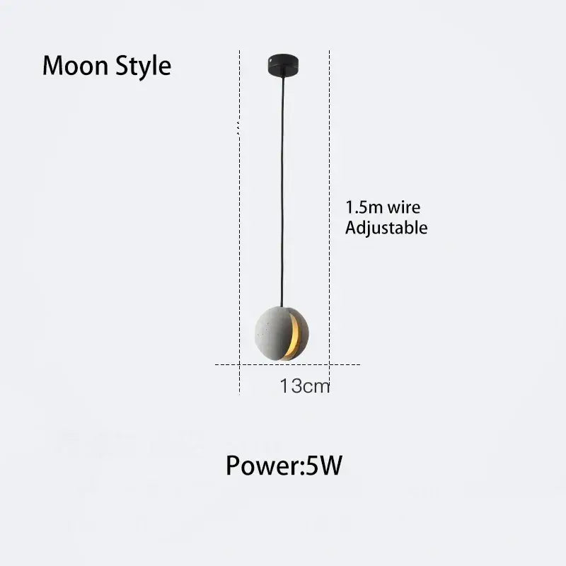 Industrial minimalist concrete and gold pendant lamp kitchen light
