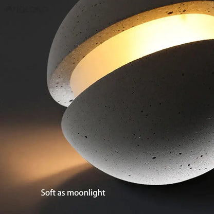 Industrial minimalist concrete and gold pendant lamp kitchen light