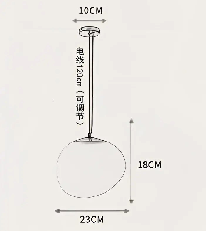 Industrial off-white oval pendant light living room fixture