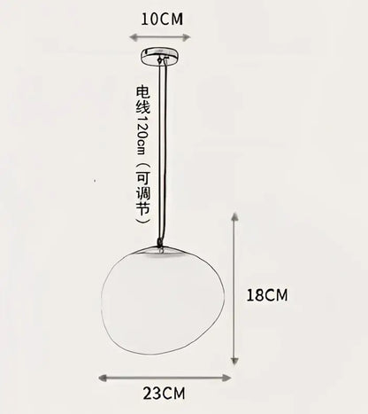 Industrial off-white oval pendant light living room fixture