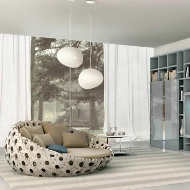 Industrial off-white oval pendant light living room fixture