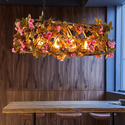Industrial pink & brown led hanging lamp kitchen island light