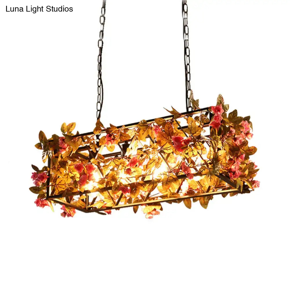 Industrial pink & brown led hanging lamp kitchen island light