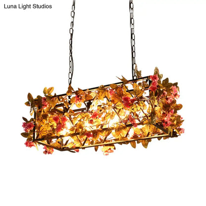 Industrial pink & brown led hanging lamp kitchen island light