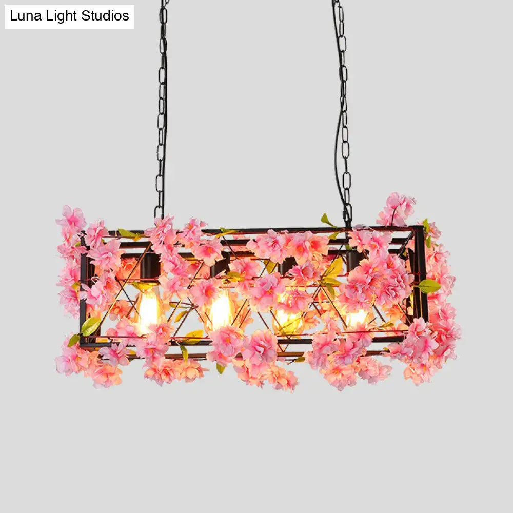 Industrial pink & brown led hanging lamp kitchen island light