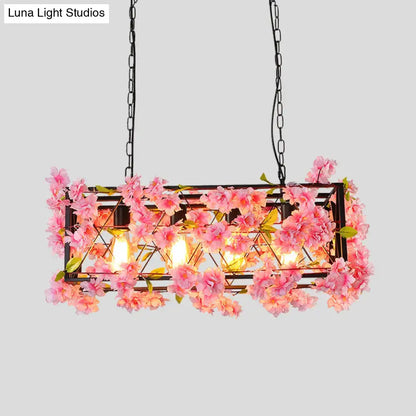 Industrial pink & brown led hanging lamp kitchen island light