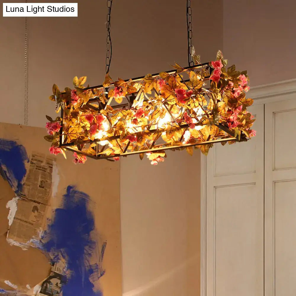 Industrial pink & brown led hanging lamp kitchen island light