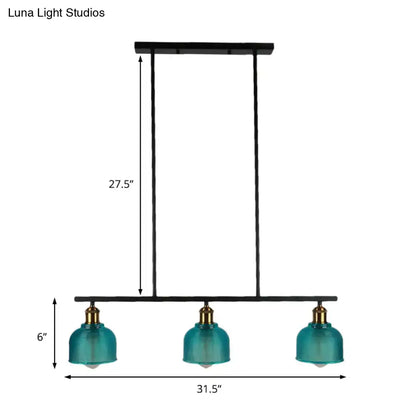 Industrial red yellow blue glass pendant light kitchen island lighting