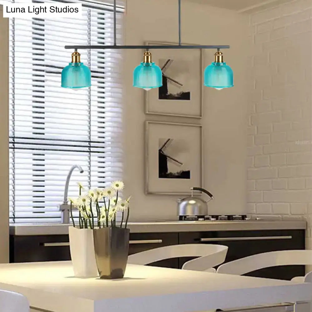 Industrial red yellow blue glass pendant light kitchen island lighting