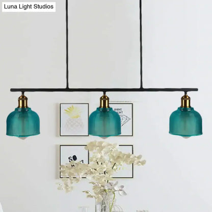 Industrial red yellow blue glass pendant light kitchen island lighting