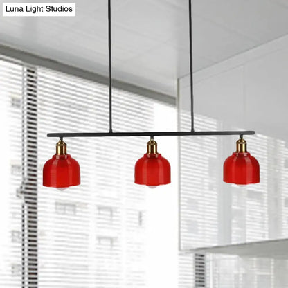 Industrial red yellow blue glass pendant light kitchen island lighting