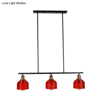 Industrial red yellow blue glass pendant light kitchen island lighting
