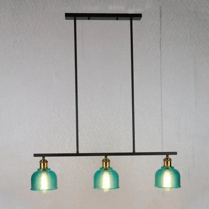 Industrial red yellow blue glass pendant light kitchen island lighting