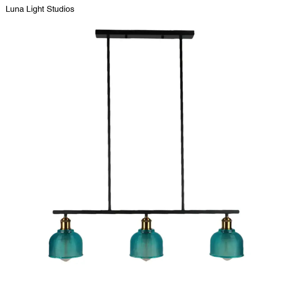 Industrial red yellow blue glass pendant light kitchen island lighting