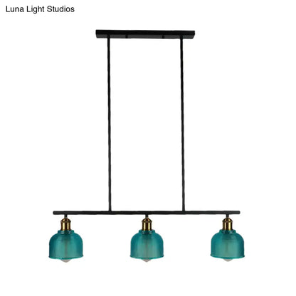 Industrial red yellow blue glass pendant light kitchen island lighting