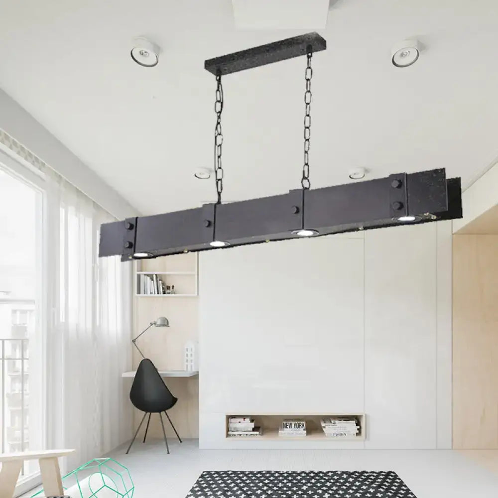 Industrial retro black metal island pendant kitchen ceiling fixture