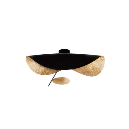 Industrial retro gold & black flying saucer hat ceiling lamp bedroom
