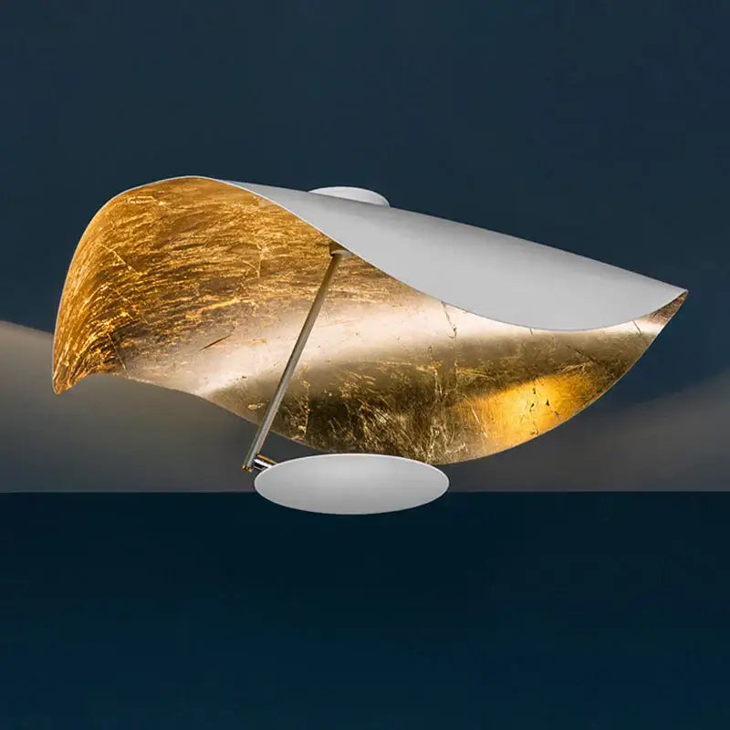 Industrial retro gold & black flying saucer hat ceiling lamp bedroom
