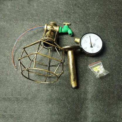 Industrial retro green faucet wall light bedroom steam punk lamp