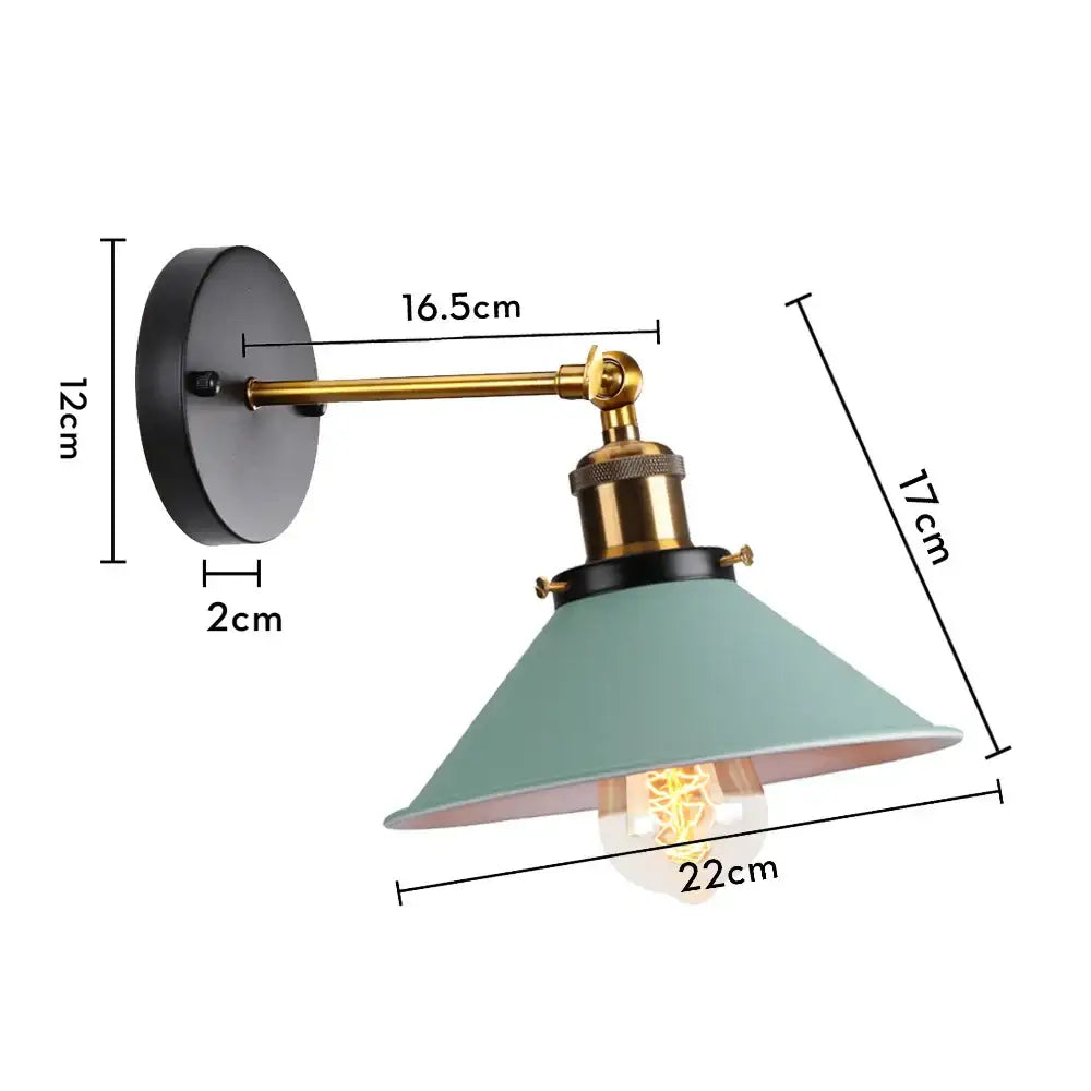 Industrial retro loft wall sconce – bedroom brass accent light