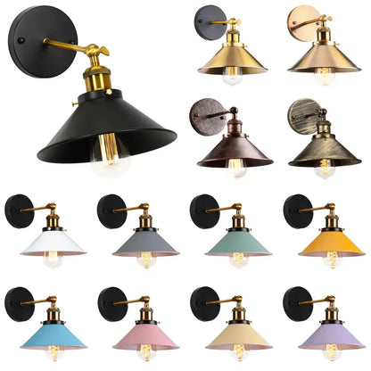Industrial retro loft wall sconce – bedroom brass accent light