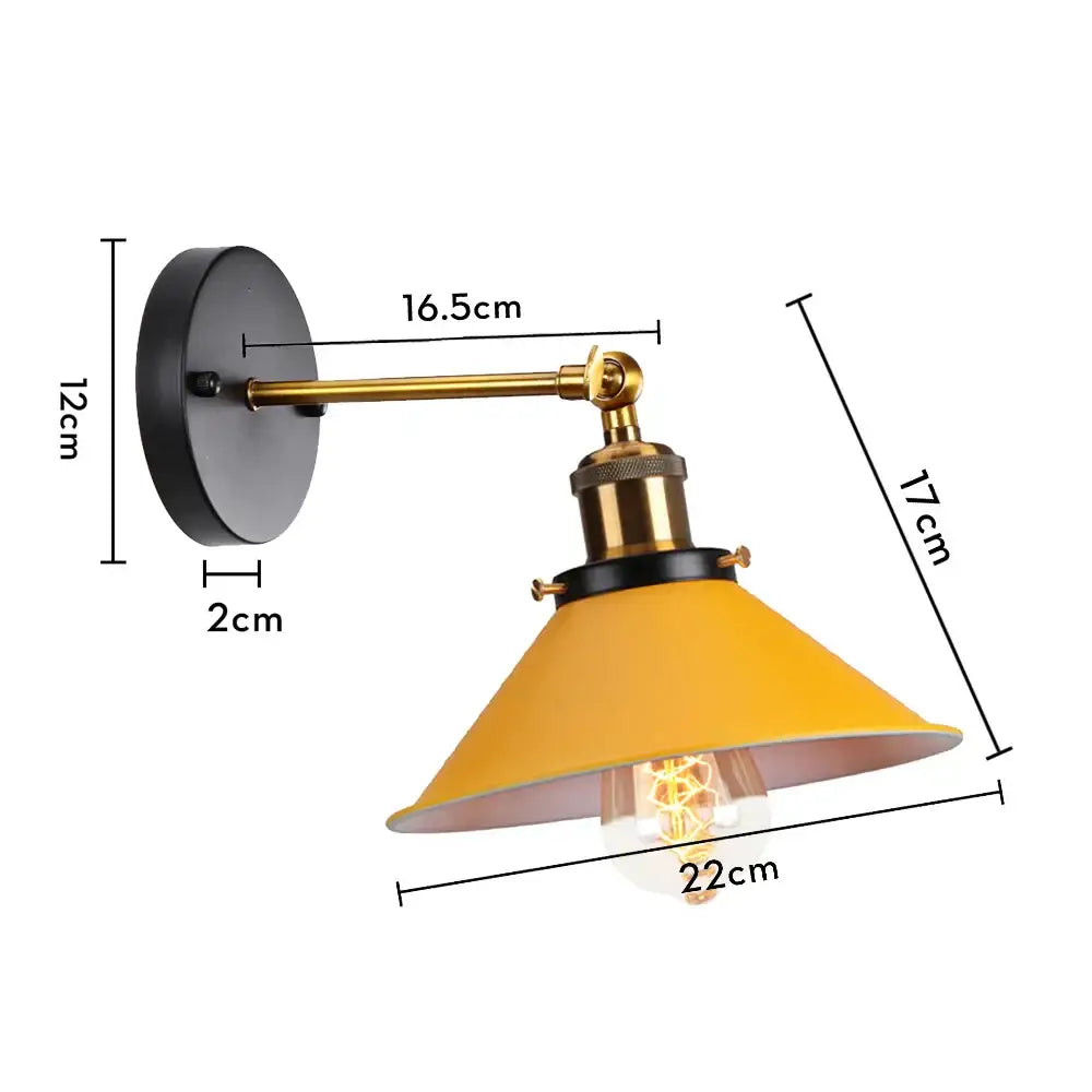 Industrial retro loft wall sconce – bedroom brass accent light