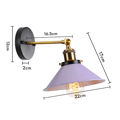 Industrial retro loft wall sconce – bedroom brass accent light