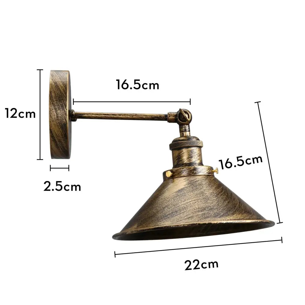 Industrial retro loft wall sconce – bedroom brass accent light
