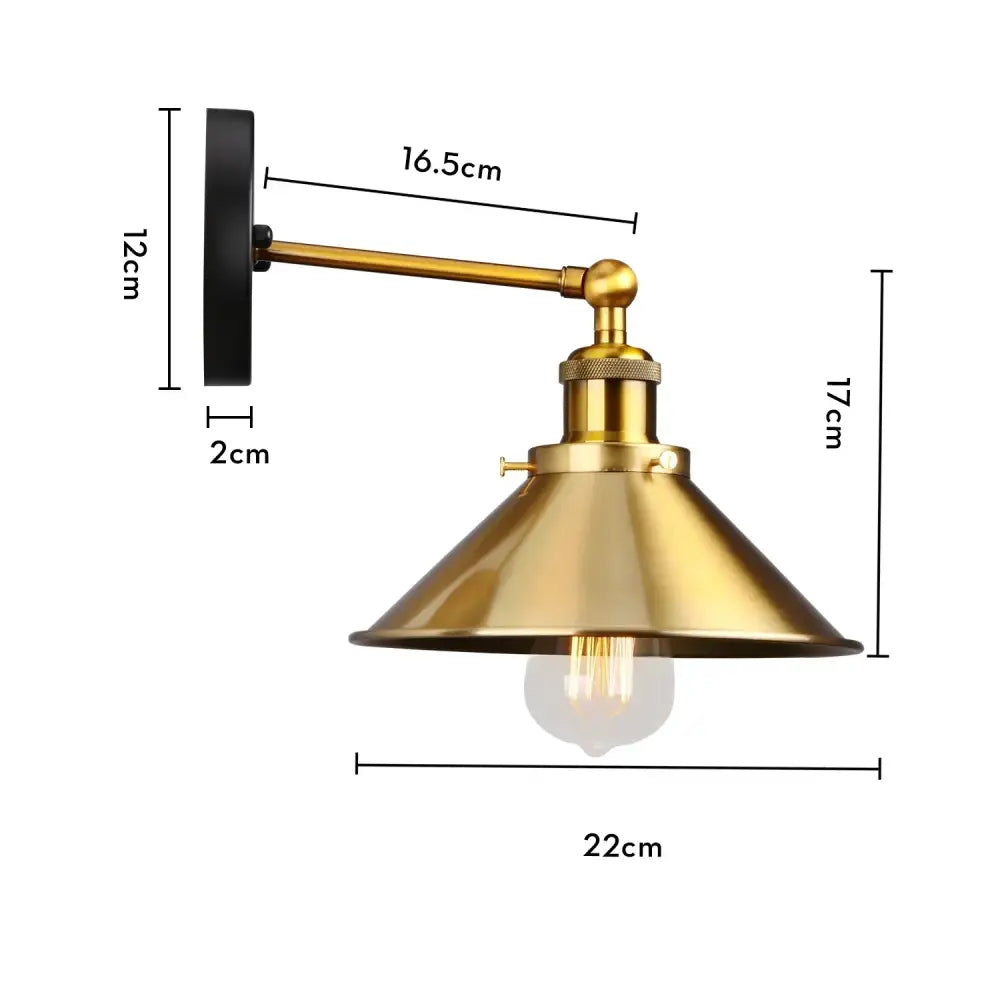 Industrial retro loft wall sconce – bedroom brass accent light