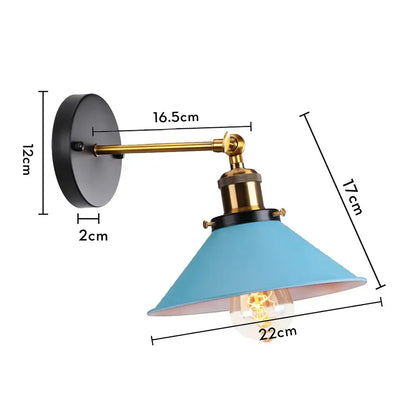 Industrial retro loft wall sconce – bedroom brass accent light