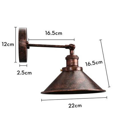 Industrial retro loft wall sconce – bedroom brass accent light