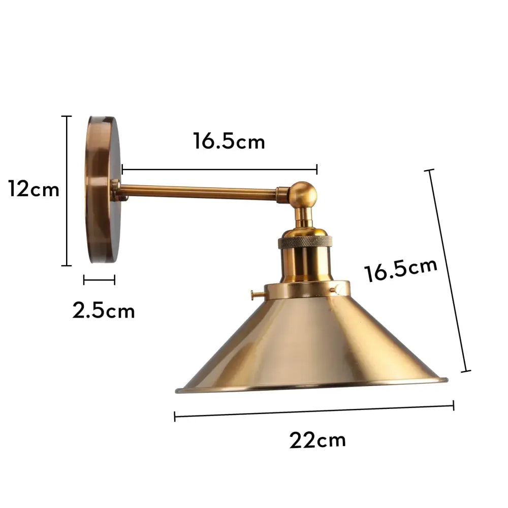 Industrial retro loft wall sconce – bedroom brass accent light