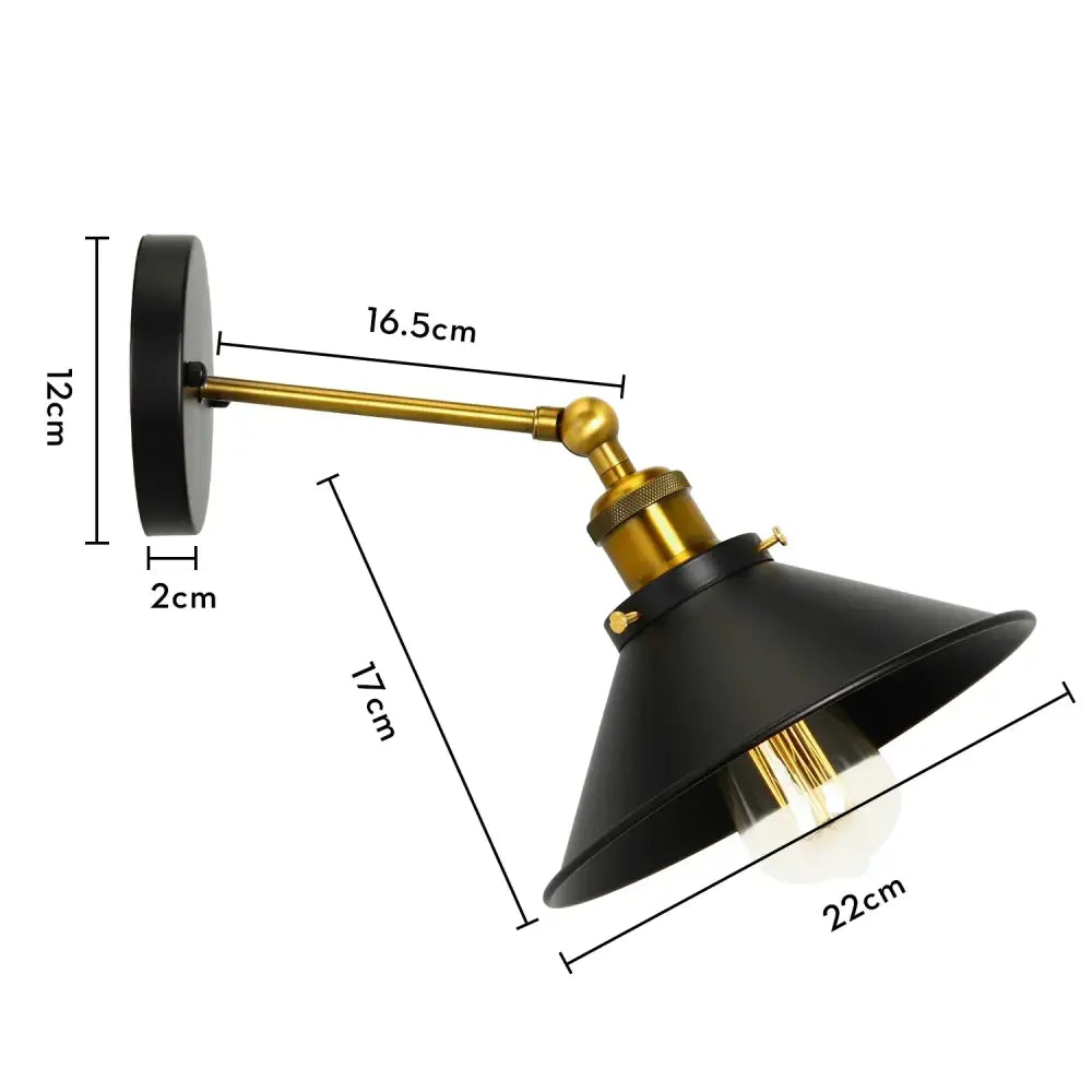 Industrial retro loft wall sconce – bedroom brass accent light