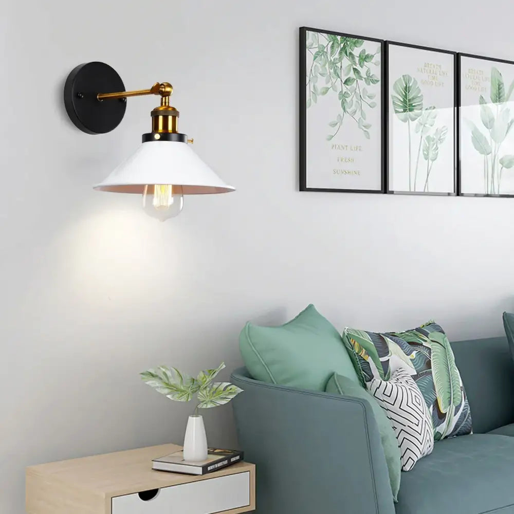 Industrial retro loft wall sconce – bedroom brass accent light