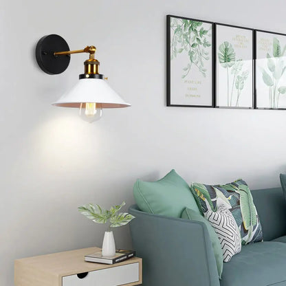 Industrial retro loft wall sconce – bedroom brass accent light