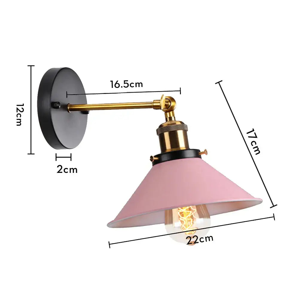 Industrial retro loft wall sconce – bedroom brass accent light